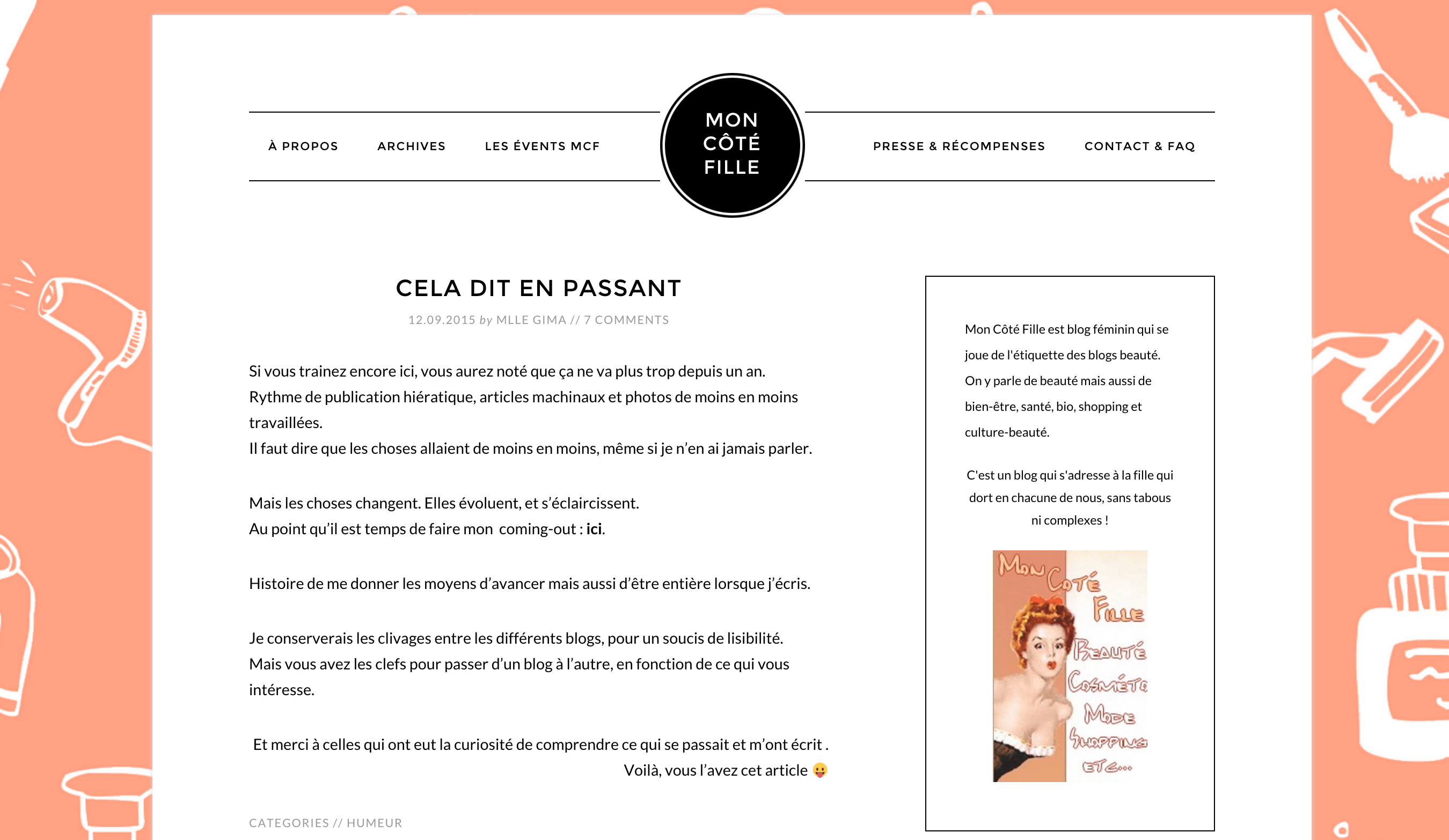 Blog Mon Côté Fille - Par Mlle Gima